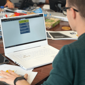 Time and attendance website on laptop