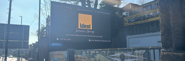 local advertising being done on a billboard 